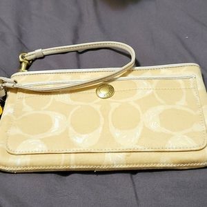 Coach cream tones wristlet